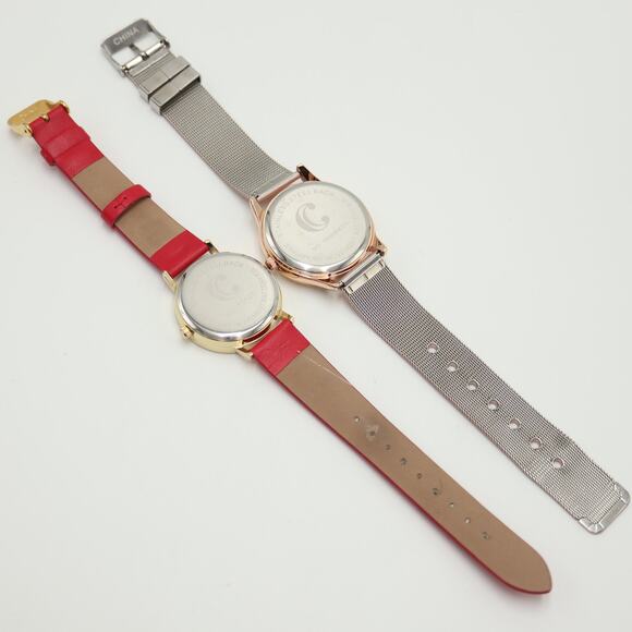 2x Charming Charlie Women's Watches Metal Mesh Faux Leather w New Battery - Picture 10 of 15